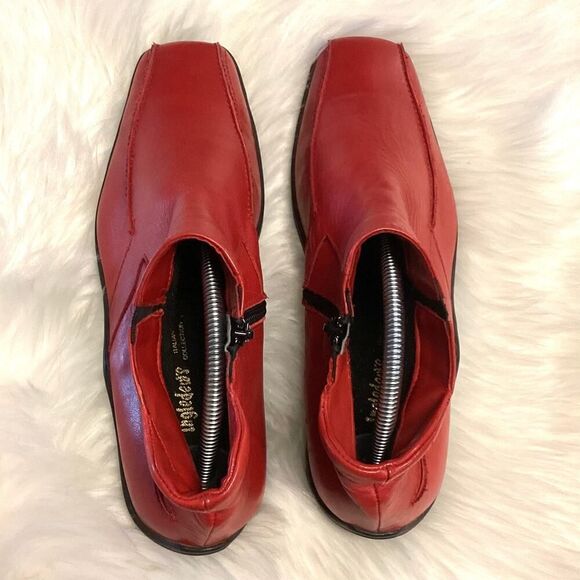 Ingledew’s Vintage Soft Italian Leather Booties in Red 41/ US8 - Picture 5 of 10